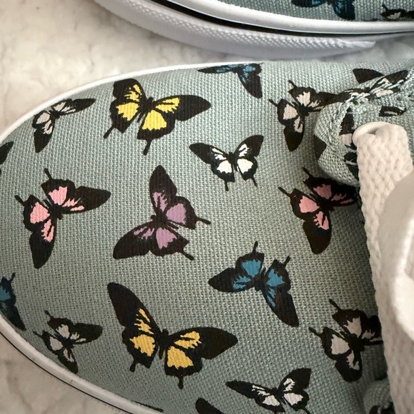 NEW Vans Atwood blue Butterfly Print slip on Sneakers missy size 5/womens 6 - Picture 7 of 7